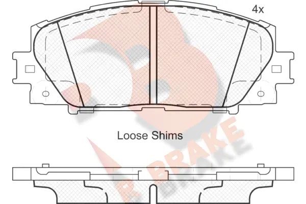 RB1938 R BRAKE Комплект тормозных колодок, дисковый тормоз (фото 1)