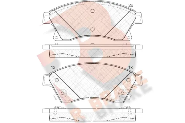 RB1942-202 R BRAKE Комплект тормозных колодок, дисковый тормоз (фото 1)