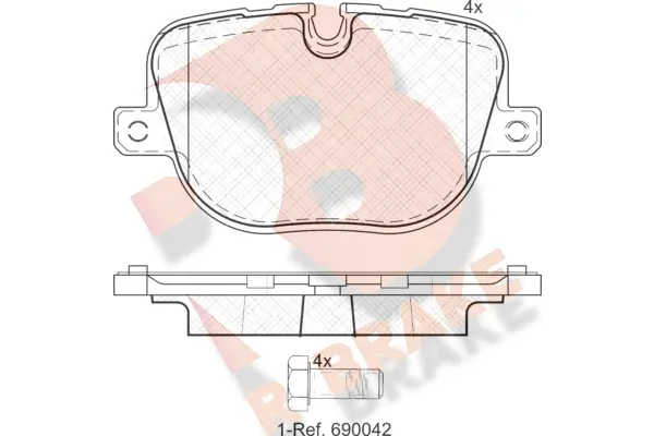 RB1952 R BRAKE Комплект тормозных колодок, дисковый тормоз (фото 1)