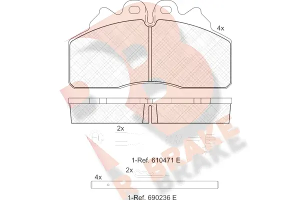 RB1958-117 R BRAKE Комплект тормозных колодок, дисковый тормоз (фото 1)