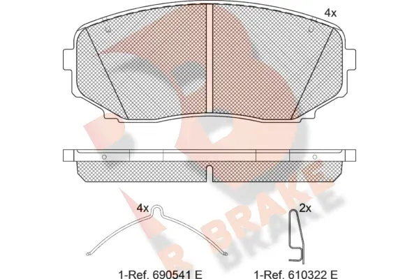 RB1962-233 R BRAKE Комплект тормозных колодок, дисковый тормоз (фото 1)