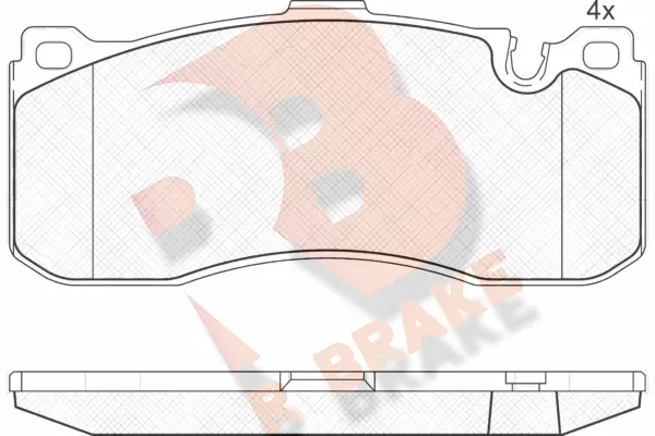 RB1964 R BRAKE Комплект тормозных колодок, дисковый тормоз (фото 1)