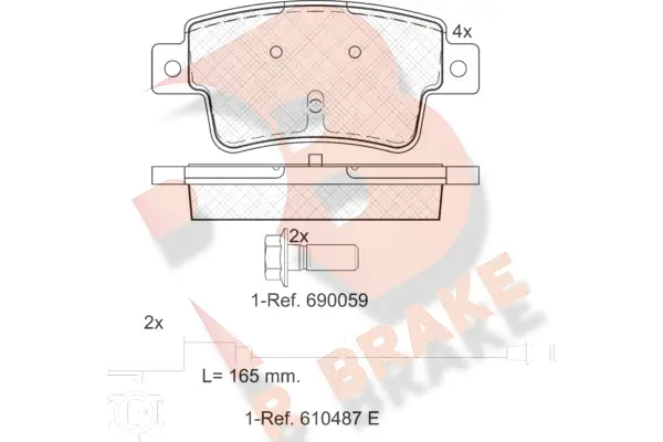 RB1968 R BRAKE Комплект тормозных колодок, дисковый тормоз (фото 1)