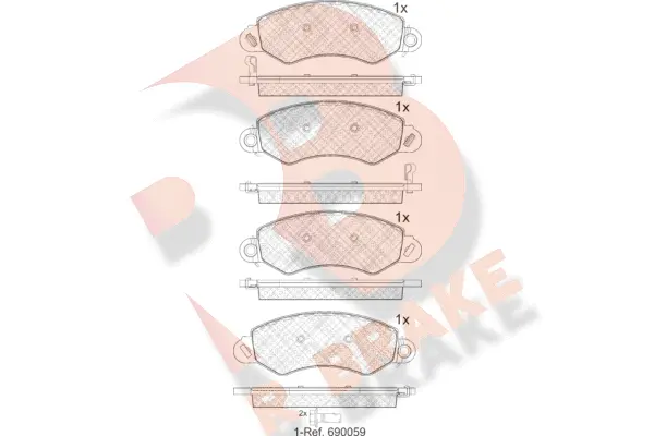 RB1971 R BRAKE Комплект тормозных колодок, дисковый тормоз (фото 1)