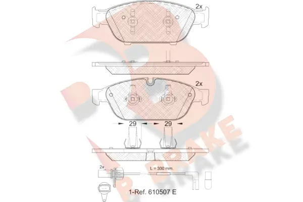 RB1993 R BRAKE Комплект тормозных колодок, дисковый тормоз (фото 1)