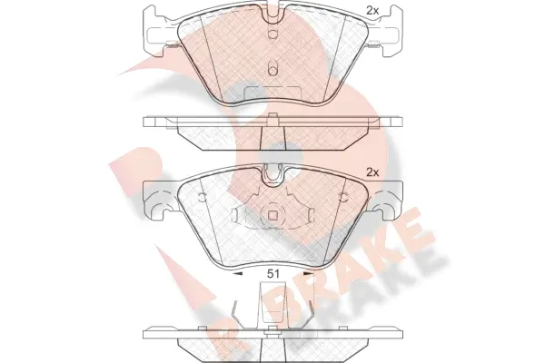 RB2002 R BRAKE Комплект тормозных колодок, дисковый тормоз (фото 1)