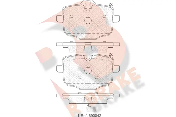 RB2005 R BRAKE Комплект тормозных колодок, дисковый тормоз (фото 1)