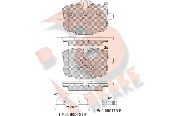 RB2005-202 R BRAKE Комплект тормозных колодок, дисковый тормоз (фото 1)