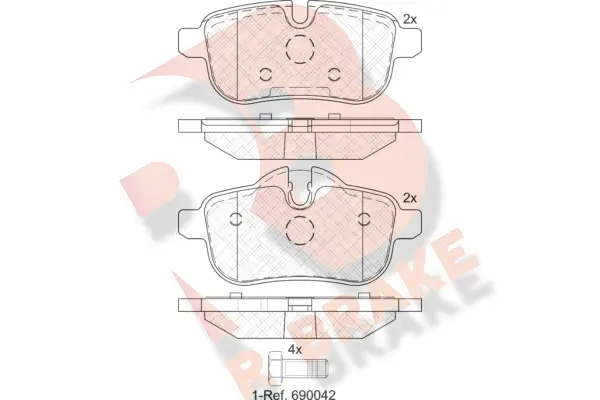 RB2012 R BRAKE Комплект тормозных колодок, дисковый тормоз (фото 1)