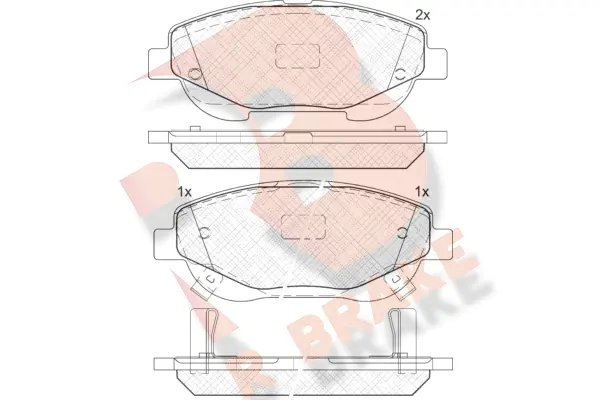 RB2022 R BRAKE Комплект тормозных колодок, дисковый тормоз (фото 1)