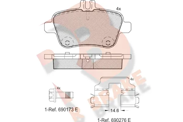 RB2039 R BRAKE Комплект тормозных колодок, дисковый тормоз (фото 1)