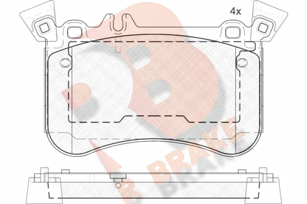 RB2042-203 R BRAKE Комплект тормозных колодок, дисковый тормоз (фото 1)