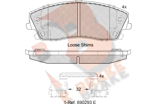 RB2067 R BRAKE Комплект тормозных колодок, дисковый тормоз (фото 1)