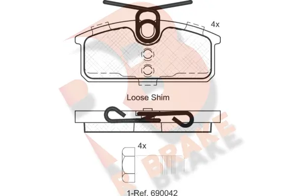 RB2084 R BRAKE Комплект тормозных колодок, дисковый тормоз (фото 1)