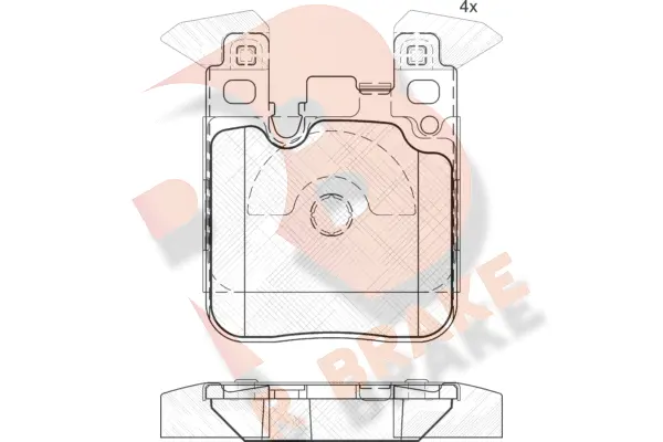 RB2092 R BRAKE Комплект тормозных колодок, дисковый тормоз (фото 1)