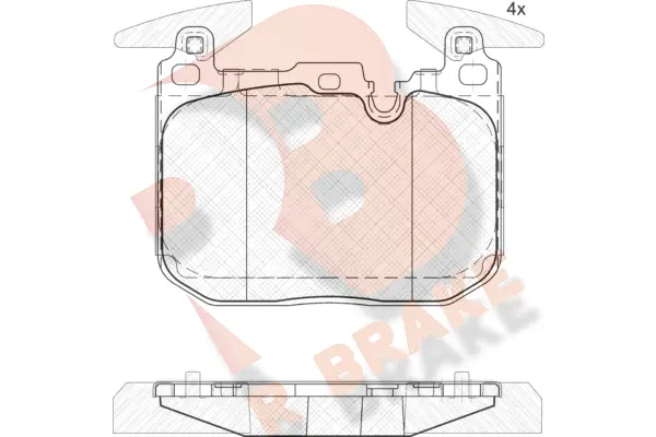 RB2093 R BRAKE Комплект тормозных колодок, дисковый тормоз (фото 1)