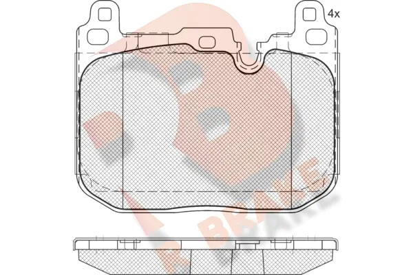 RB2093-208 R BRAKE Комплект тормозных колодок, дисковый тормоз (фото 1)