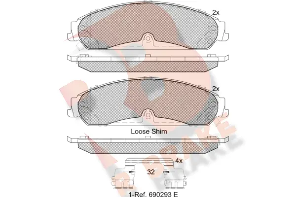 RB2097 R BRAKE Комплект тормозных колодок, дисковый тормоз (фото 1)