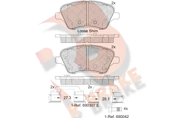 RB2108 R BRAKE Комплект тормозных колодок, дисковый тормоз (фото 1)