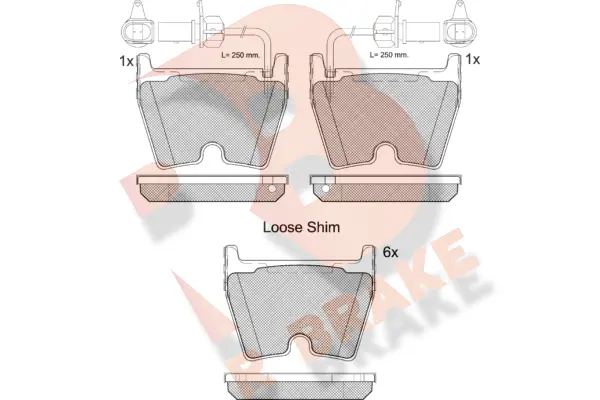 RB2113-202 R BRAKE Комплект тормозных колодок, дисковый тормоз (фото 1)