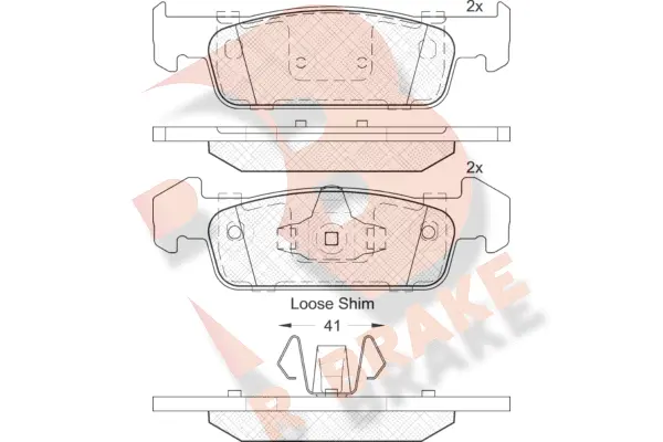 RB2115-202 R BRAKE Комплект тормозных колодок, дисковый тормоз (фото 1)