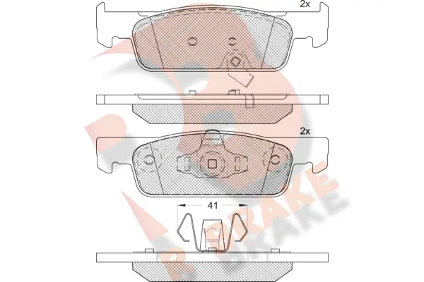 RB2115-208 R BRAKE Комплект тормозных колодок, дисковый тормоз (фото 1)