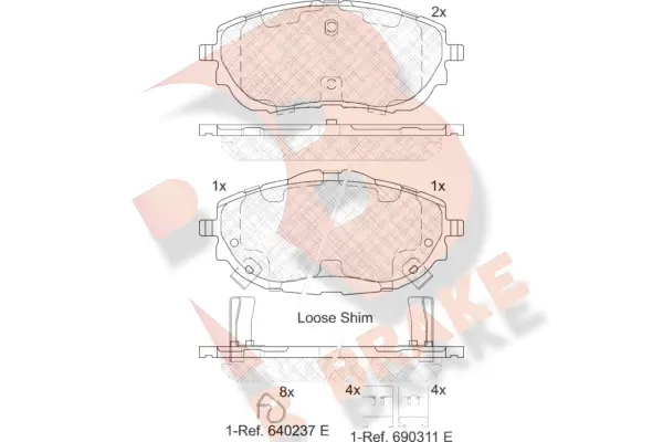 RB2129 R BRAKE Комплект тормозных колодок, дисковый тормоз (фото 1)