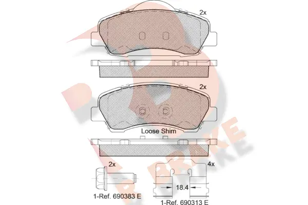 RB2131 R BRAKE Комплект тормозных колодок, дисковый тормоз (фото 1)