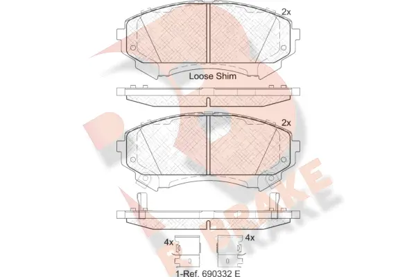 RB2140 R BRAKE Комплект тормозных колодок, дисковый тормоз (фото 1)