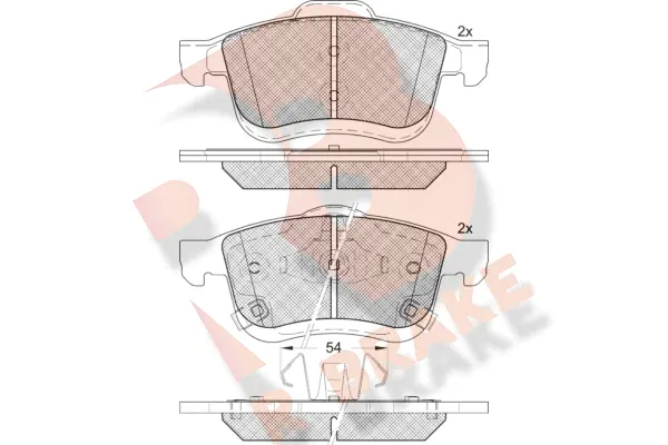 RB2165 R BRAKE Комплект тормозных колодок, дисковый тормоз (фото 1)