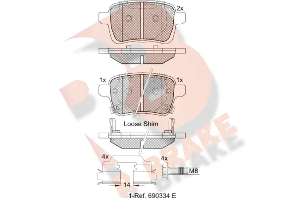 RB2170 R BRAKE Комплект тормозных колодок, дисковый тормоз (фото 1)