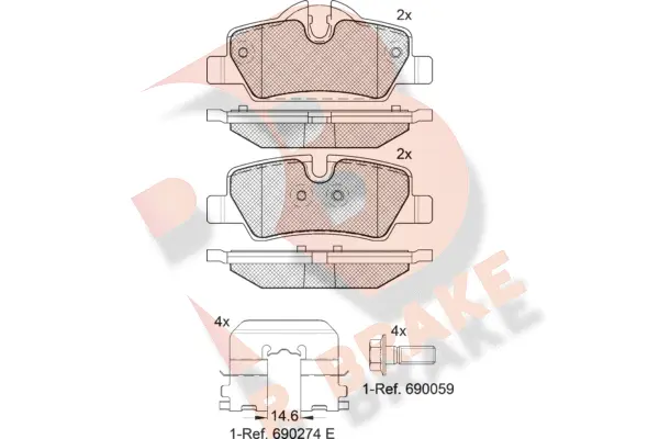 RB2190 R BRAKE Комплект тормозных колодок, дисковый тормоз (фото 1)