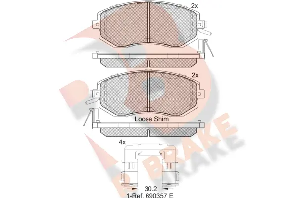 RB2199 R BRAKE Комплект тормозных колодок, дисковый тормоз (фото 1)