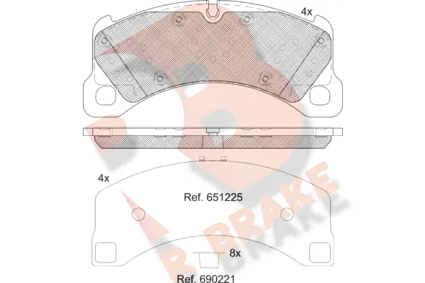 RB2206-208 R BRAKE Комплект тормозных колодок, дисковый тормоз (фото 1)