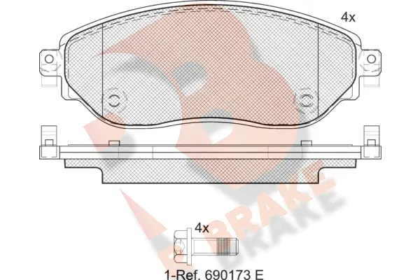 RB2219 R BRAKE Комплект тормозных колодок, дисковый тормоз (фото 1)