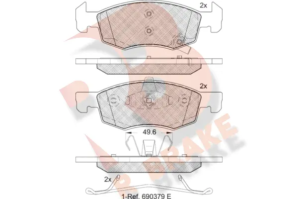 RB2223 R BRAKE Комплект тормозных колодок, дисковый тормоз (фото 1)