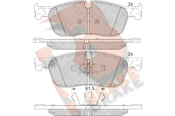 RB2236 R BRAKE Комплект тормозных колодок, дисковый тормоз (фото 1)