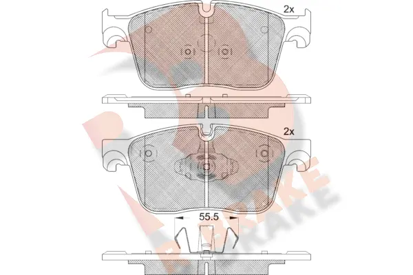 RB2238 R BRAKE Комплект тормозных колодок, дисковый тормоз (фото 1)