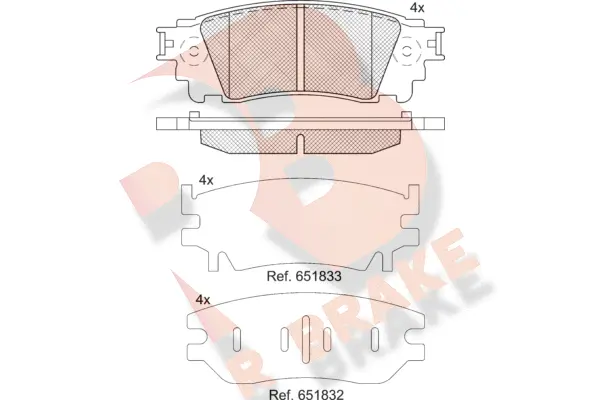 RB2241 R BRAKE Комплект тормозных колодок, дисковый тормоз (фото 1)