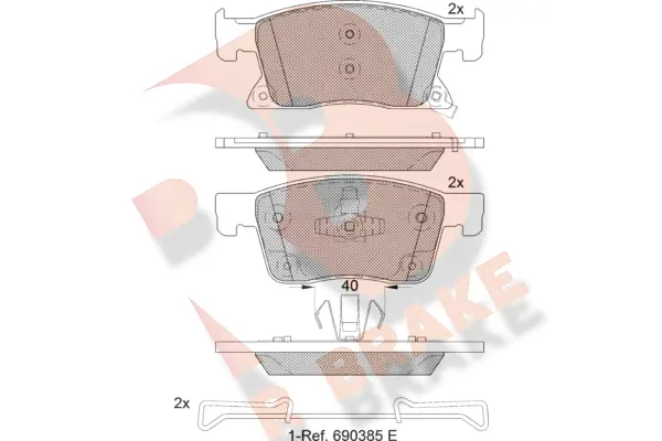 RB2245 R BRAKE Комплект тормозных колодок, дисковый тормоз (фото 1)