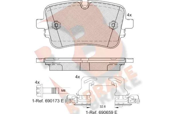 RB2248-203 R BRAKE Комплект тормозных колодок, дисковый тормоз (фото 1)