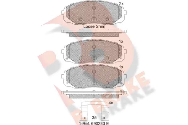 RB2253 R BRAKE Комплект тормозных колодок, дисковый тормоз (фото 1)