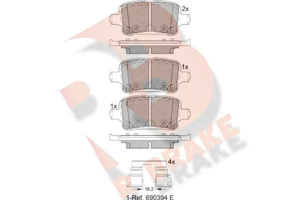 RB2257 R BRAKE Комплект тормозных колодок, дисковый тормоз (фото 1)