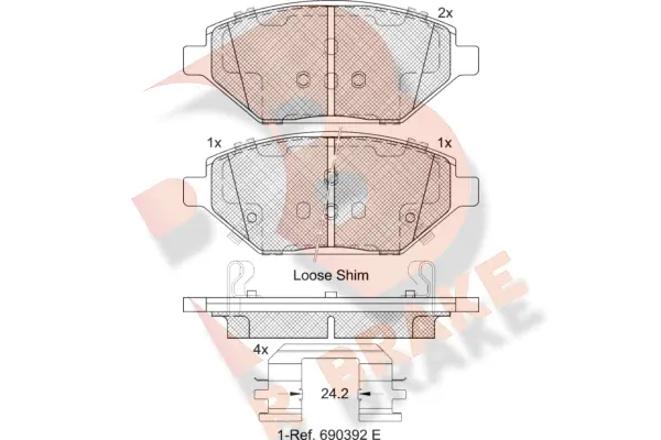 RB2261 R BRAKE Комплект тормозных колодок, дисковый тормоз (фото 1)