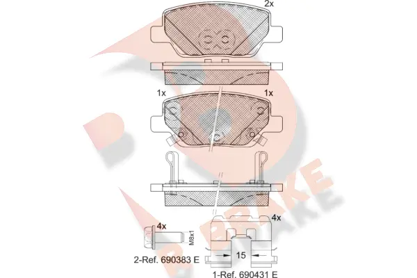 RB2269 R BRAKE Комплект тормозных колодок, дисковый тормоз (фото 1)