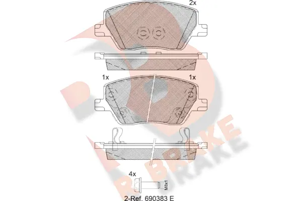 RB2275-207 R BRAKE Комплект тормозных колодок, дисковый тормоз (фото 1)