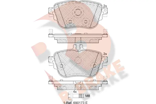 RB2290 R BRAKE Комплект тормозных колодок, дисковый тормоз (фото 1)