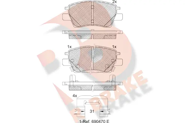 RB2311 R BRAKE Комплект тормозных колодок, дисковый тормоз (фото 1)