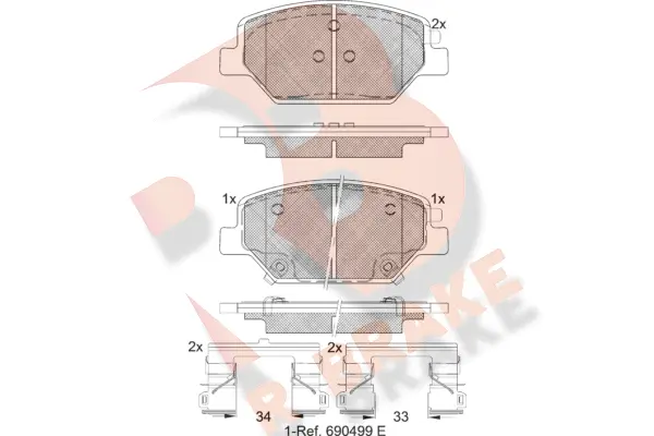 RB2317 R BRAKE Комплект тормозных колодок, дисковый тормоз (фото 1)