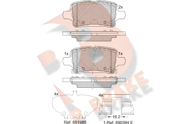 RB2326 R BRAKE Комплект тормозных колодок, дисковый тормоз (фото 1)